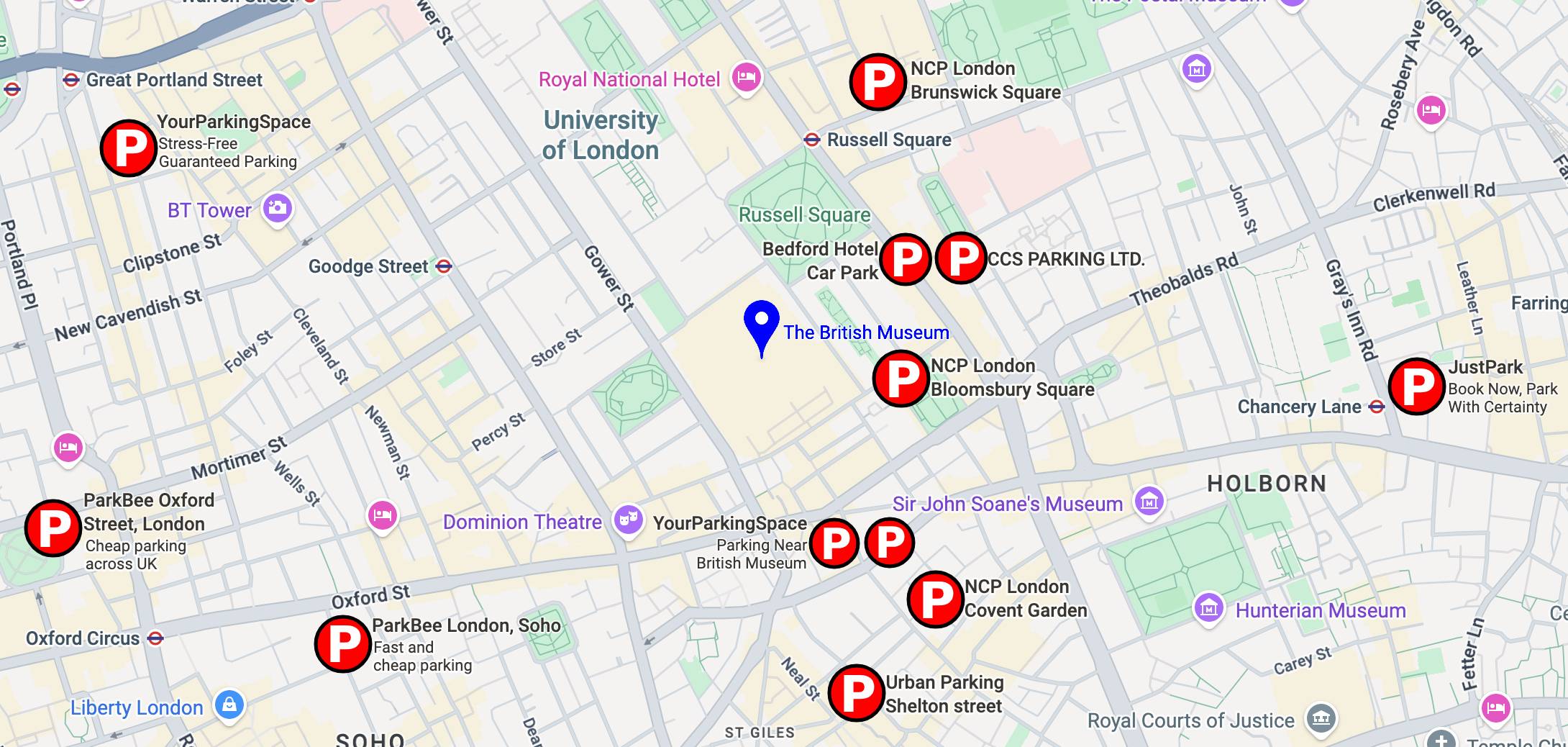 parking near the british museum